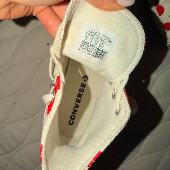 Converse White and Red Cherry Sneakers - Picture 5 of 5